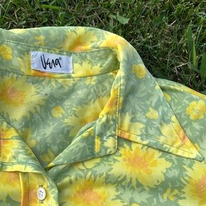 Vintage Floral Button Blouse
